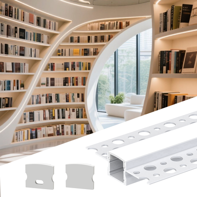 LEDライトストライプ アルミチャネル PCカバー付き K6 敷設されたドライウォール  gipse led アルミプロファイル K&C