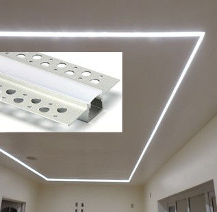 良い価格 LEDのPlasterboardのプロフィールのアルミ合金6063の天井の照明のためのT5放出ハウジング オンライン
