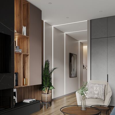 K5 Anodized Recessed Aluminum LED Profile with PMMA Diffuser for Embedded LED Strip Installation