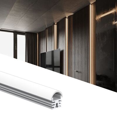 6063 T5 Aluminum Alloy LED Profile with PMMA Cover and Sandblasting Oxidation for LED Strip Lighting