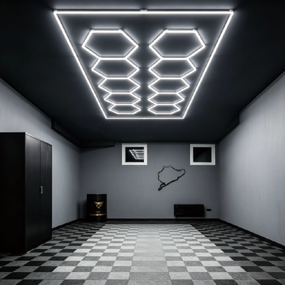 568W LEDヘクサゴンライト ギャラージ ジム ワークショップ オフィス 接続可能なハニーコム LED ヘックスライト パネル