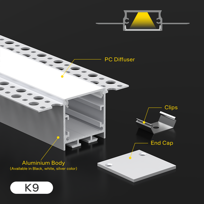 良い価格 6000 シリーズ アルミ合金 プロファイル K&C LED 天井と壁線形灯, 閉ざされた 収縮された 挤出チャネル K9 オンライン